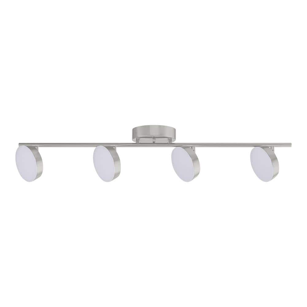 Hampton Bay Pratford 2.6 Ft. 4-Light Brushed Nickel Integrated LED Fixed Track Lighting Kit