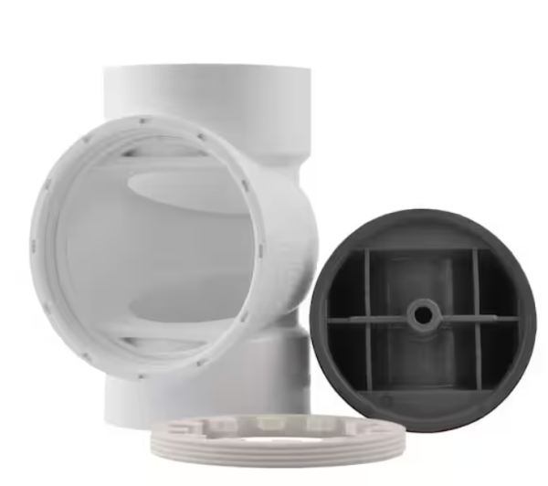 HOLDRITE Testrite 3 in. PVC Schedule 40 Hub Test Tee with Plug Fitting, White