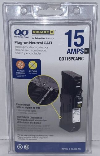 QO 15 Amp Single-Pole Plug-On Neutral Combination Arc Fault Circuit Breaker