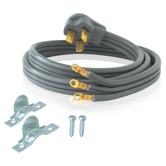 Everbilt 4 Feet Length 40 Amp 125-Volt 3 Wire 6/8 3-Gauge Wire Electric Range Plug  Gray (New Open Box)