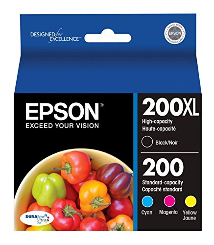 EPSON 200 DURABrite Ultra Ink High Capacity Black & Standard Color Cartridge Combo Pack (T200XL-BCS) Works with WorkForce WF-2520, WF-2530, WF-2540, Expression XP-200, XP-300, XP-310, XP-400, XP-410, Black and color combo pack