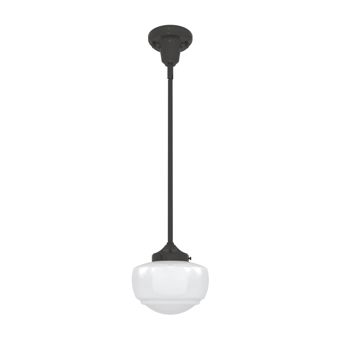 Hunter - Saddle Creek 1-light Noble Bronze, Small Pendant Light, Dimmable, Schoolhouse Style, Schoolhouse Shaped, for Bedrooms, Kitchens, Dining, Living Rooms - 19032