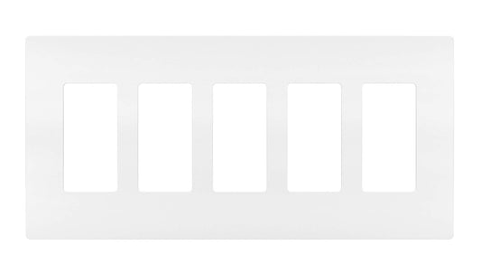 On-Q/Legrand RWP265W Radiant Screwless Wallplate, 5-Gang, White