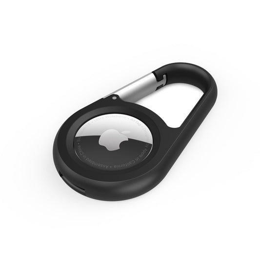 Belkin Apple AirTag Secure Holder with Carabiner - Durable Scratch Resistant Case With Open Face & Raised Edges - Protective AirTag Keychain Accessory For Keys, Pets, Luggage & More - Black
