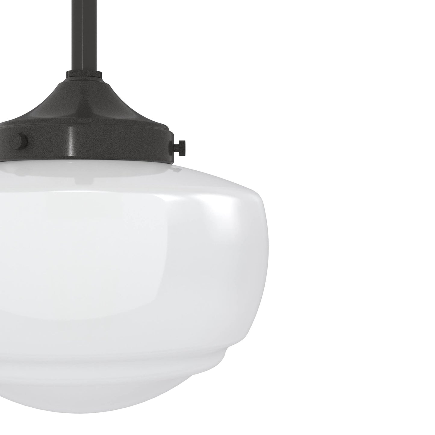 Hunter - Saddle Creek 1-light Noble Bronze, Small Pendant Light, Dimmable, Schoolhouse Style, Schoolhouse Shaped, for Bedrooms, Kitchens, Dining, Living Rooms - 19032