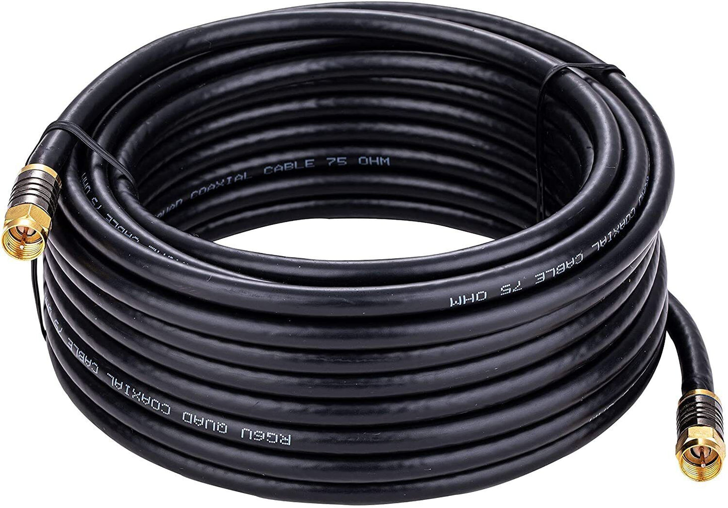 RG6 QUAD Shield Coax Cable Black TV Antenna Satellite 3ft-100ft Multi-Pack Lot