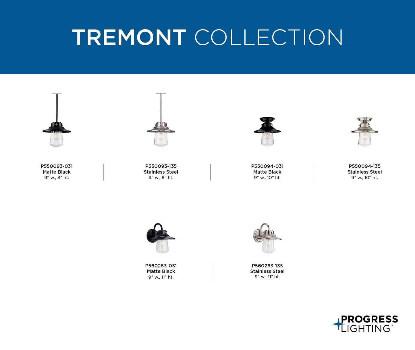 Progress Lighting P550094-135 Tremont Outdoor, Nickel