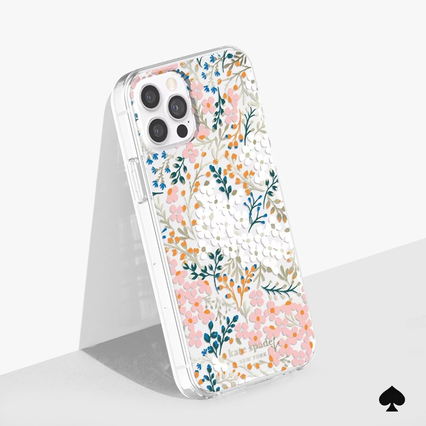 kate spade new york iPhone 12 Case/iPhone 12 Pro Case, Compatible with Wireless Charging - Hollyhock Floral