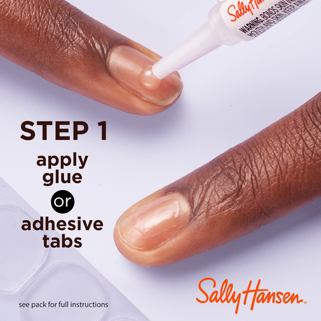 2358 Sally Hansen Salon Effects® Perfect Manicure, French Twist, Press On Nails, Coffin Shaped, Non-Damaging Adhesive Tabs, File, and Alcohol Pad Included