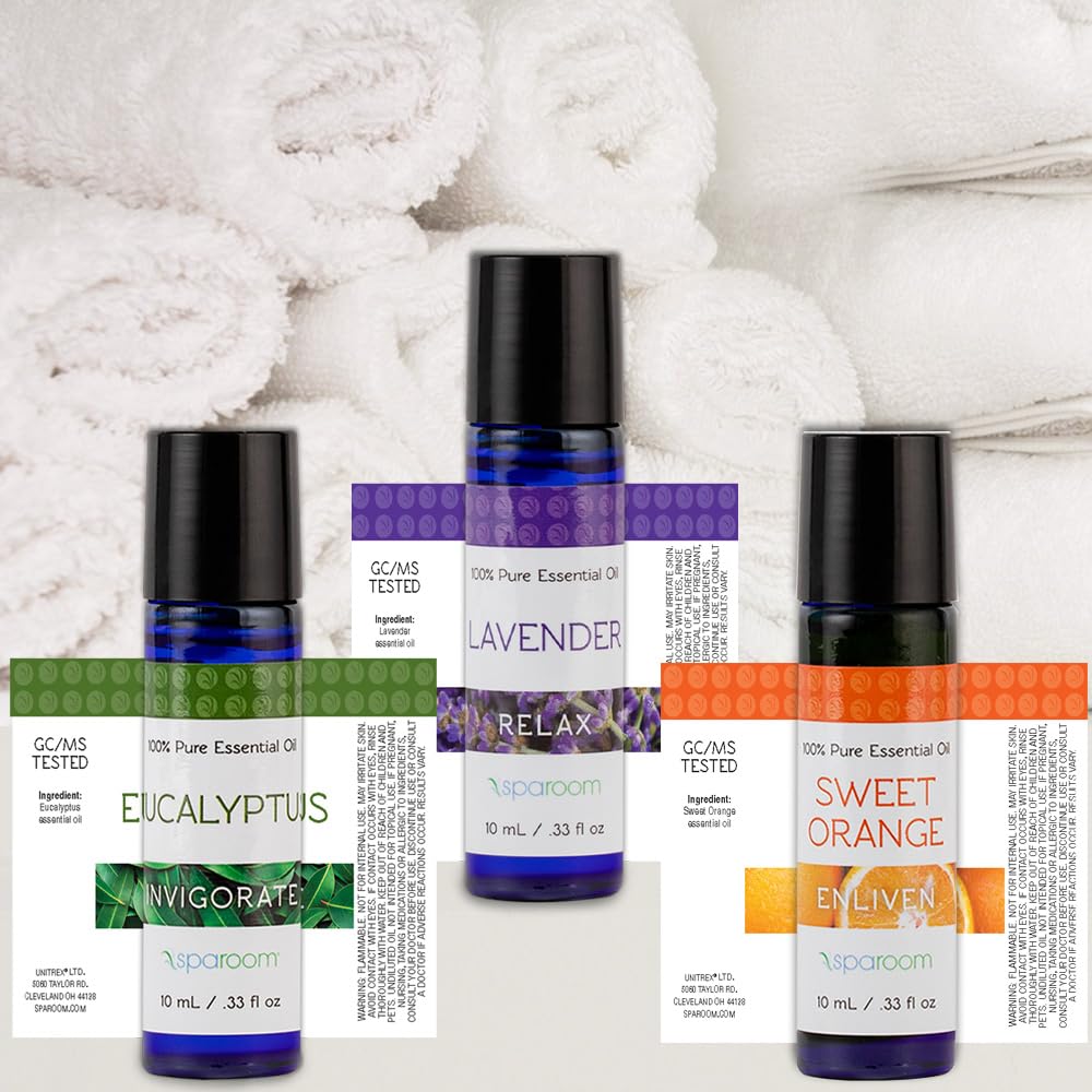 SpaRoom Aromatherapy 100% Pure Essential Oils for Diffusers and Air Freshners, Lively Collection, Set of 3