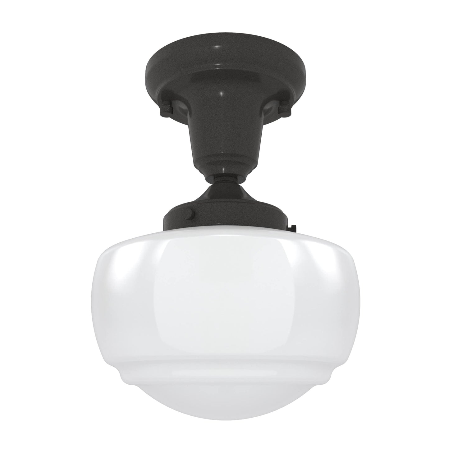 Hunter - Saddle Creek 1-light Noble Bronze, Small Pendant Light, Dimmable, Schoolhouse Style, Schoolhouse Shaped, for Bedrooms, Kitchens, Dining, Living Rooms - 19032