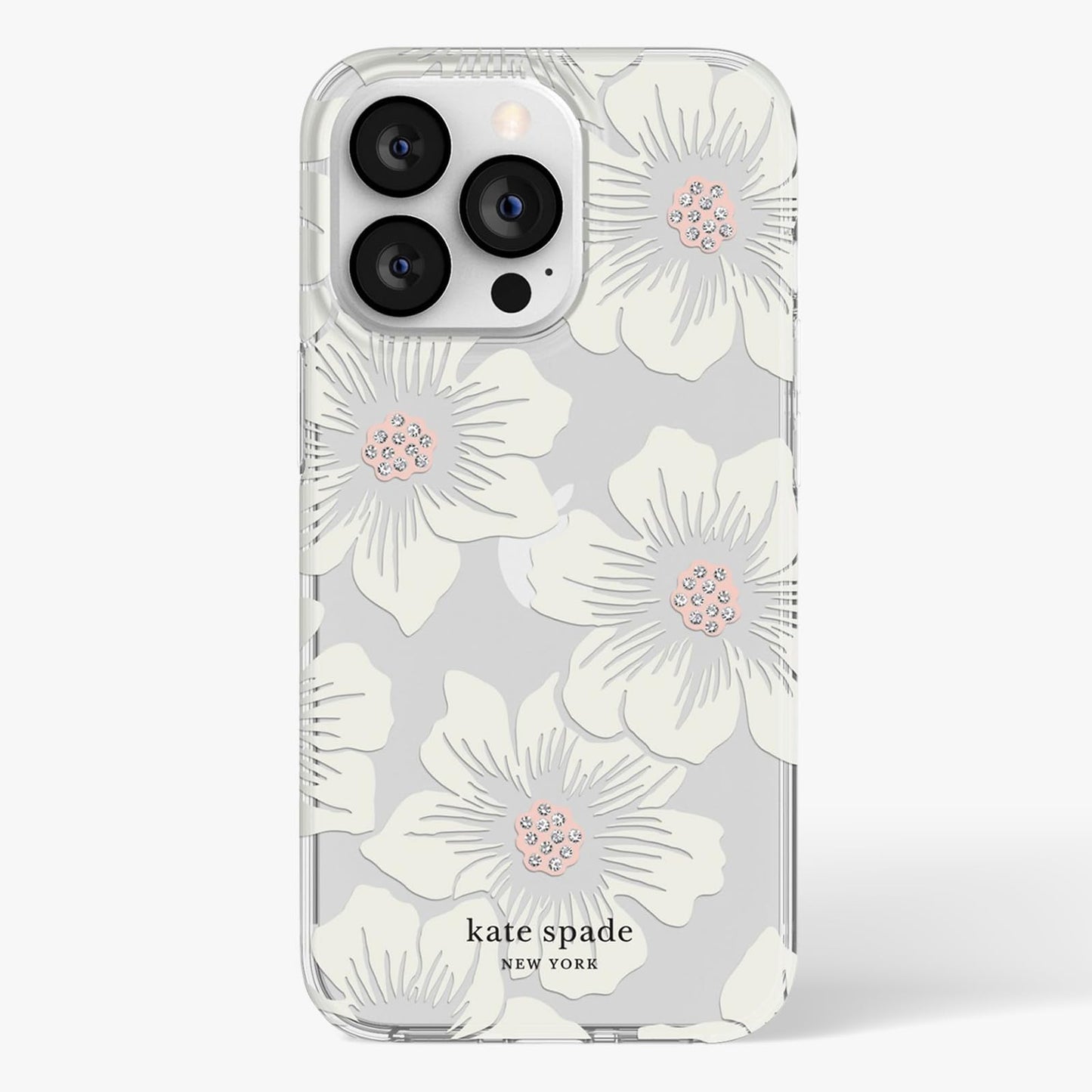 kate spade new york iPhone 13 Pro Case, Compatible with Wireless Charging - Hollyhock Floral