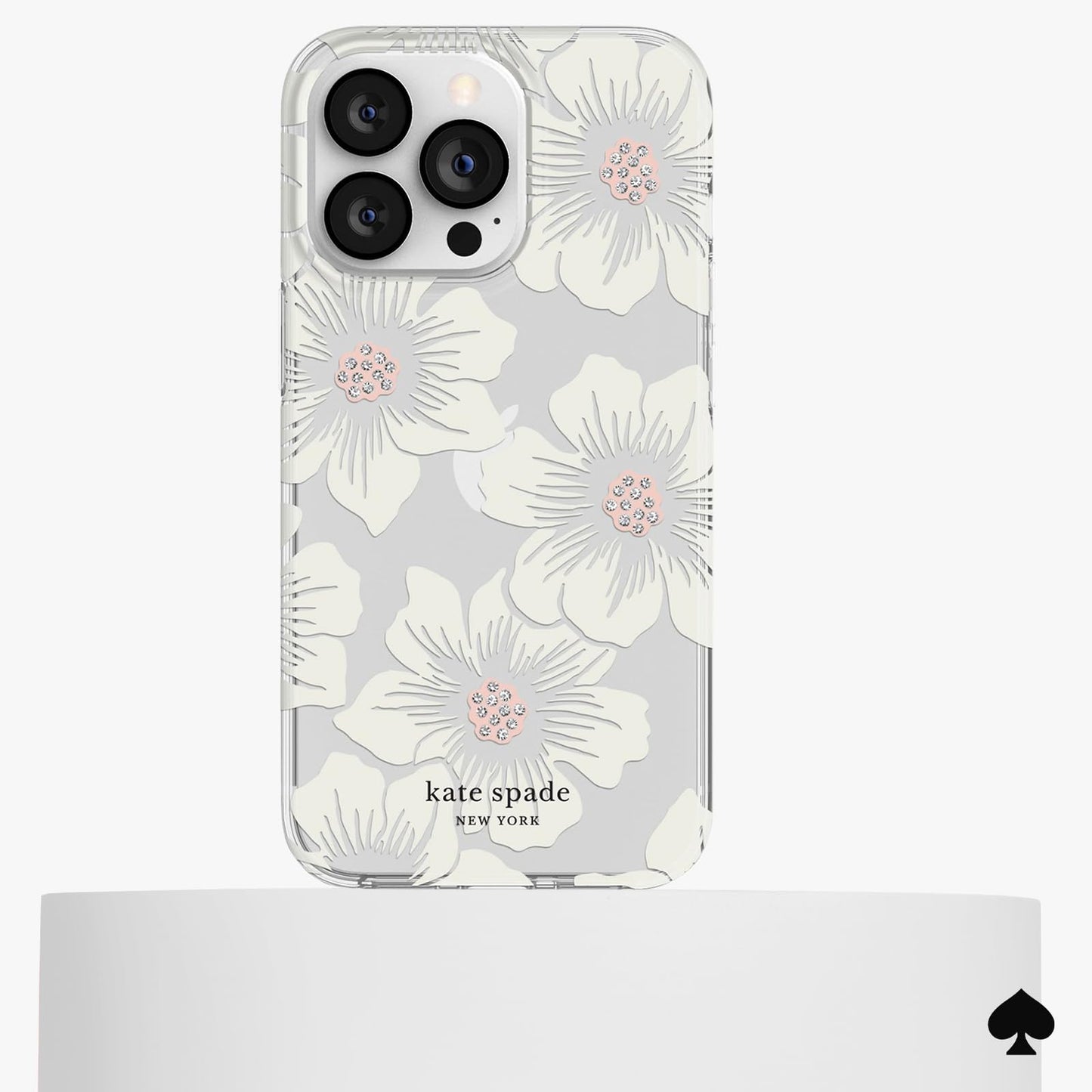 kate spade new york iPhone 13 Pro Case, Compatible with Wireless Charging - Hollyhock Floral