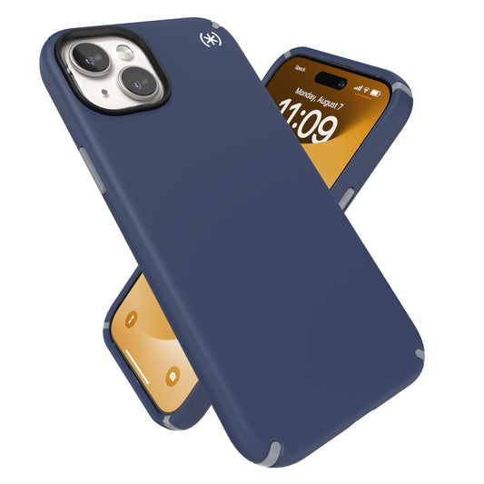 Speck Blue iPhone 15 Plus Case MagSafe - Slim Phone Case iPhone 15 Plus - iPhone 15 Plus Phone Case, 6.7 inch - iPhone 14 Plus case MagSafe - iPhone 14 Plus Phone Case - Presidio2 Pro Blue/Grey