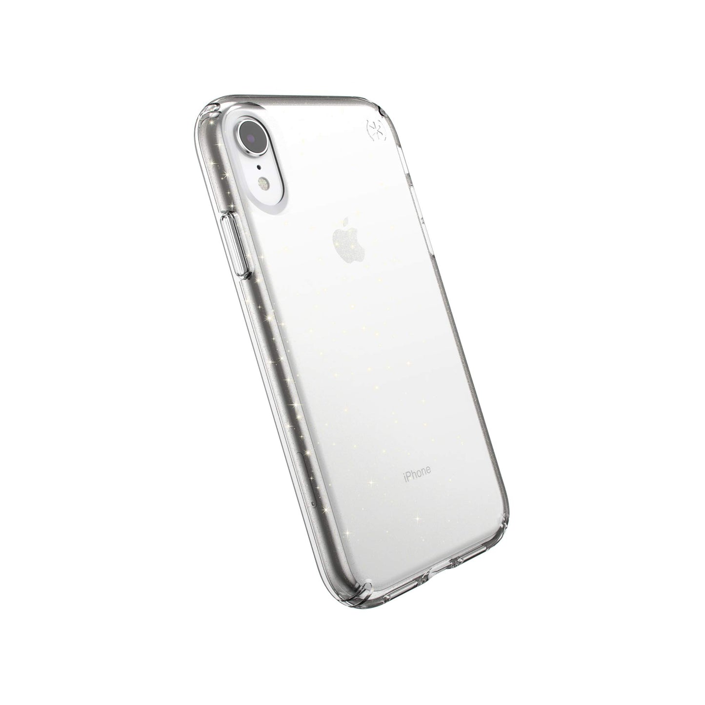 Speck Products Compatible Phone Case for Apple iPhone XR, Presidio Clear + Glitter Case, Clear with Gold Glitter/Clear