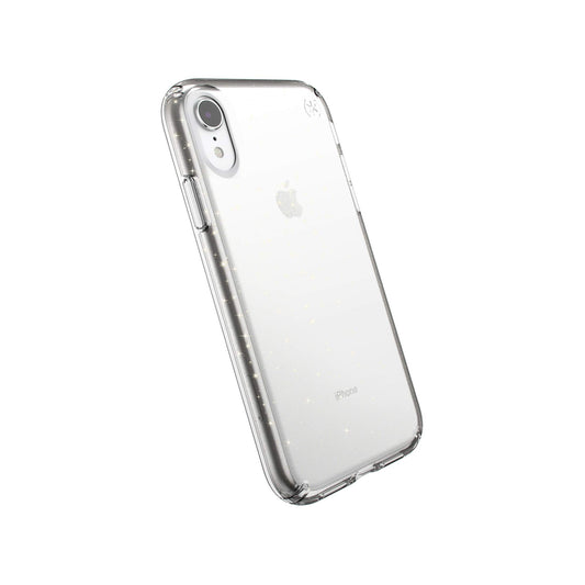 Speck Products Compatible Phone Case for Apple iPhone XR, Presidio Clear + Glitter Case, Clear with Gold Glitter/Clear