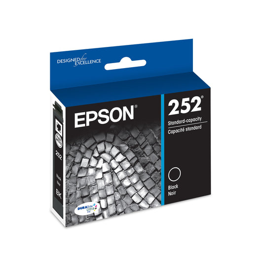 EPSON 252 DURABrite Ultra Ink Standard Capacity Black Cartridge (T252120-S) Works with WorkForce WF-3620, WF-3640, WF-7110, WF-7610, WF-7620, WF-7710, WF-7720, WF-7210