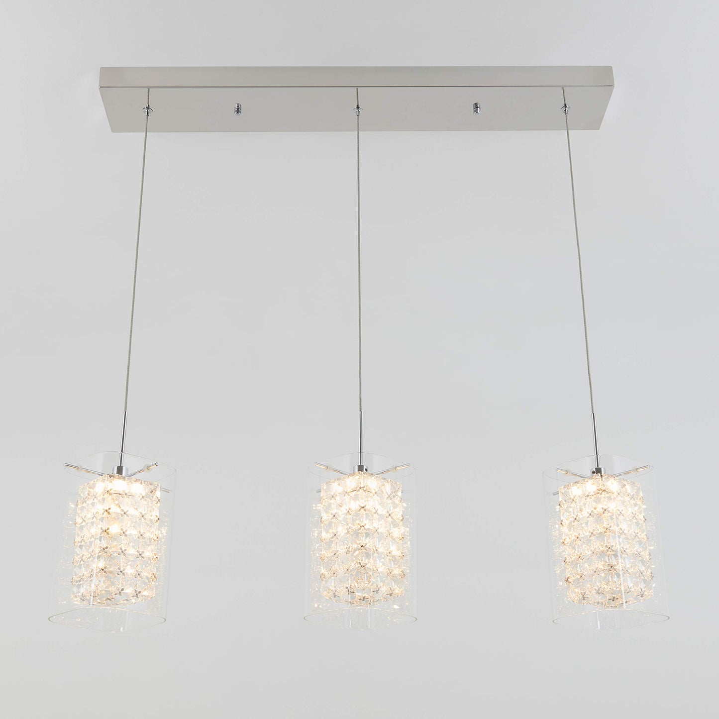 Artika Bubble Cube Pendant, 3-Light, Chrome