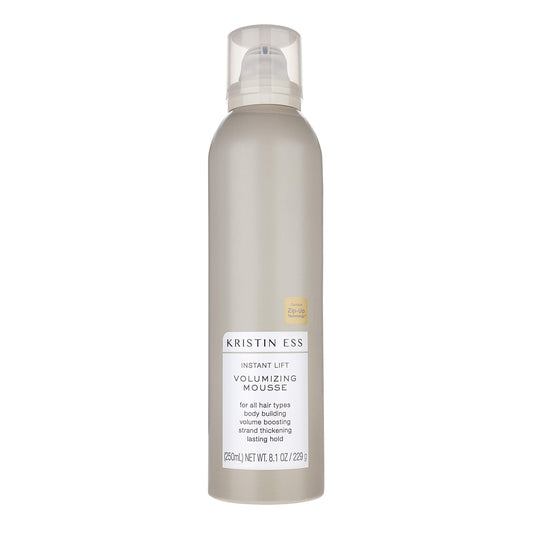 Kristin Ess Hair Instant Lift Volumizing Mousse with Castor Oil - Boosts Volume + Thickens, Body Building, Lasting Hold, Non Sticky, For Curly, Wavy + Straight Hair, 8.1 Oz