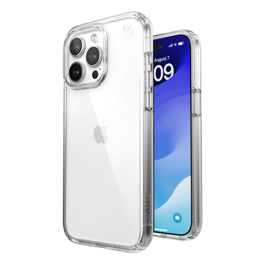 Speck Clear iPhone 15 Pro Max Case - Drop Protection - Scratch Resistant, Anti-Yellowing, 6.7 Inch Phone Case - Presidio Clear/Clear