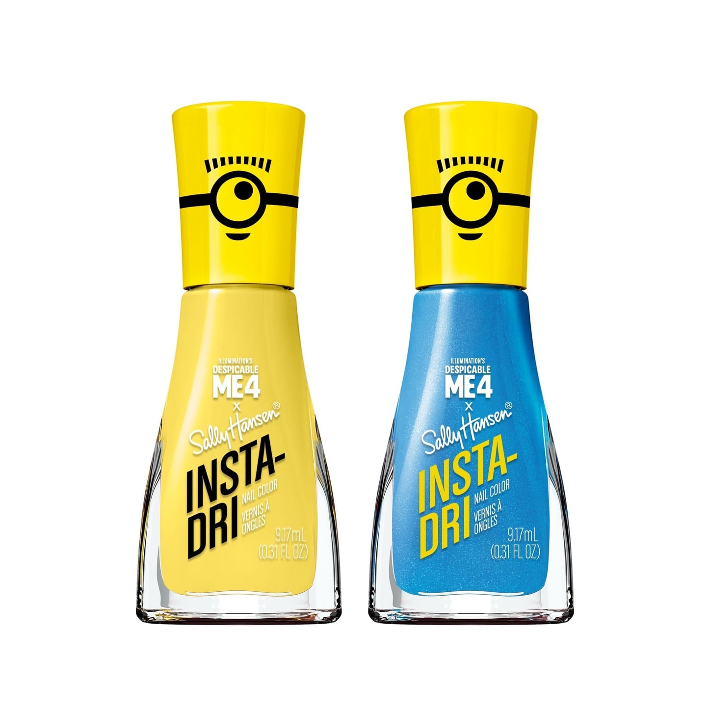 Sally Hansen Insta-Dri® X Despicable Me, Hella Yella & Blue All Over, Quick Dry, Long Lasting, Streak-Free Shine, Yellow and Blue Nail Polish Duo