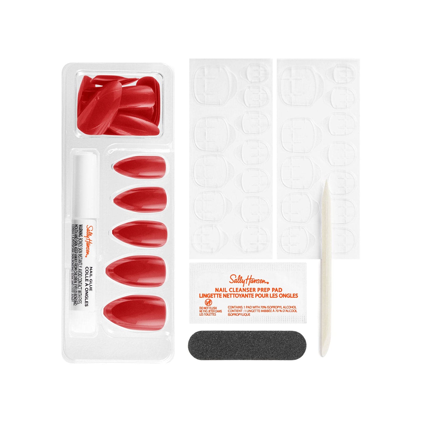 2358 Sally Hansen Salon Effects® Perfect Manicure, French Twist, Press On Nails, Coffin Shaped, Non-Damaging Adhesive Tabs, File, and Alcohol Pad Included