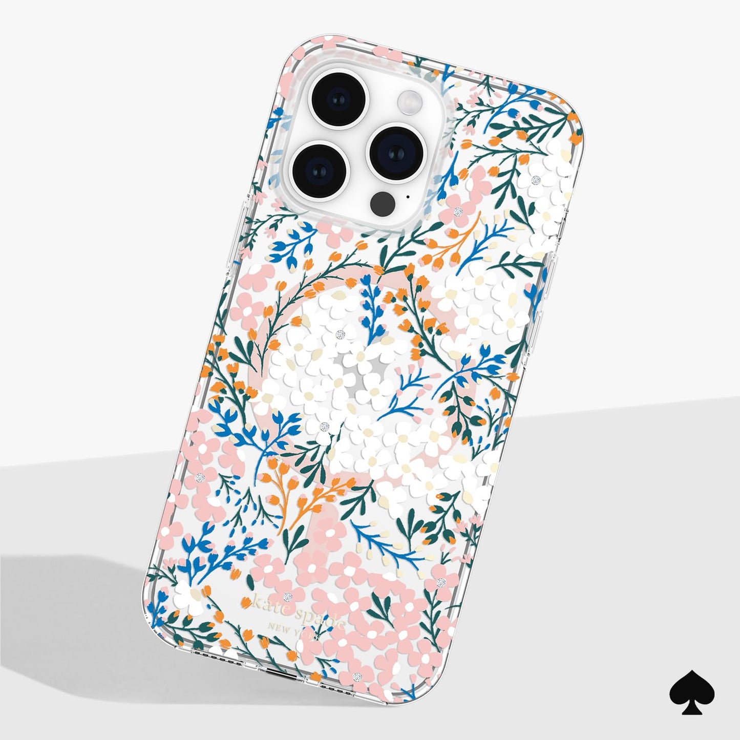 kate spade new york iPhone 14 Pro Max Case, Compatible with MagSafe - Multi Floral Rose and Pacific Green