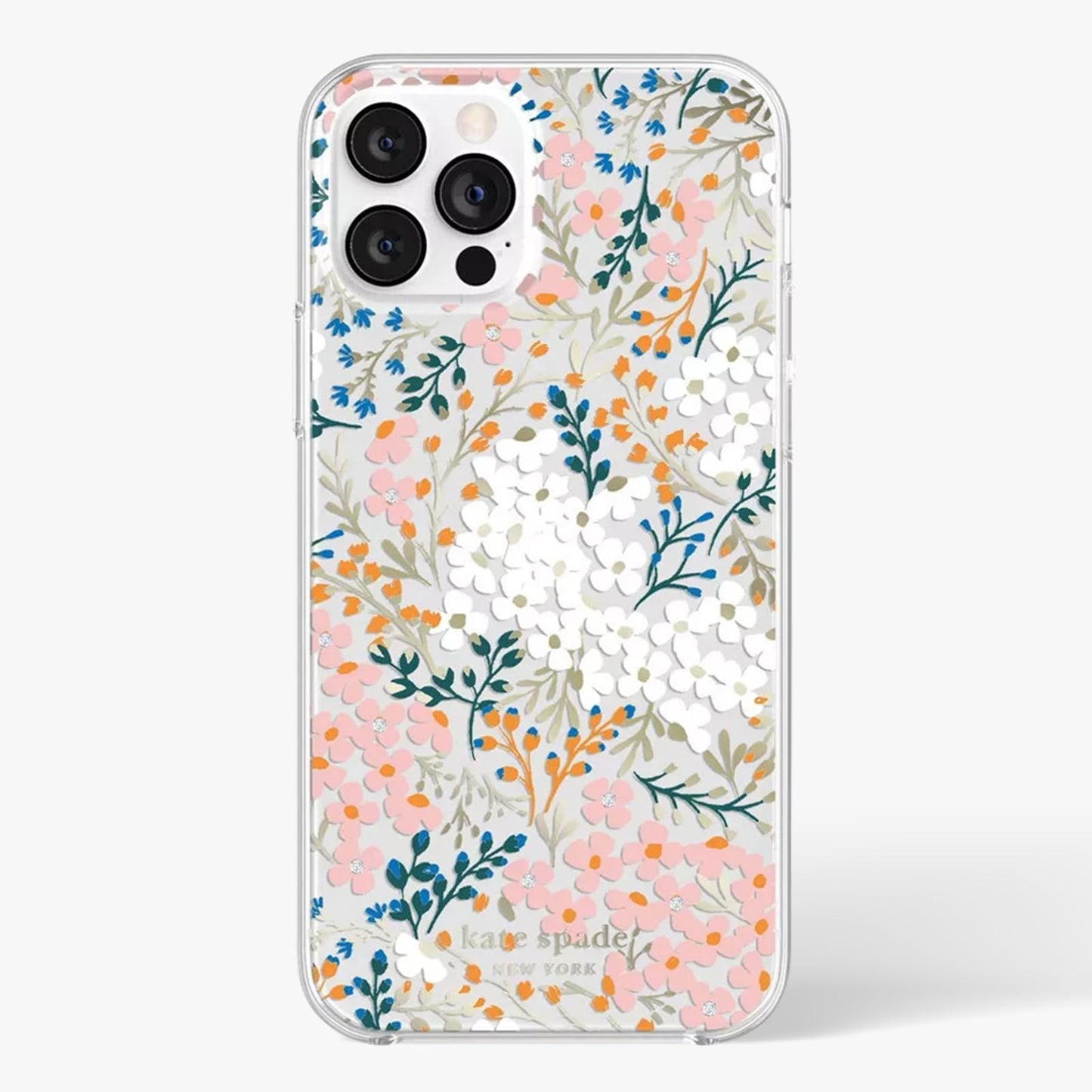 kate spade new york iPhone 12 Case/iPhone 12 Pro Case, Compatible with Wireless Charging - Hollyhock Floral