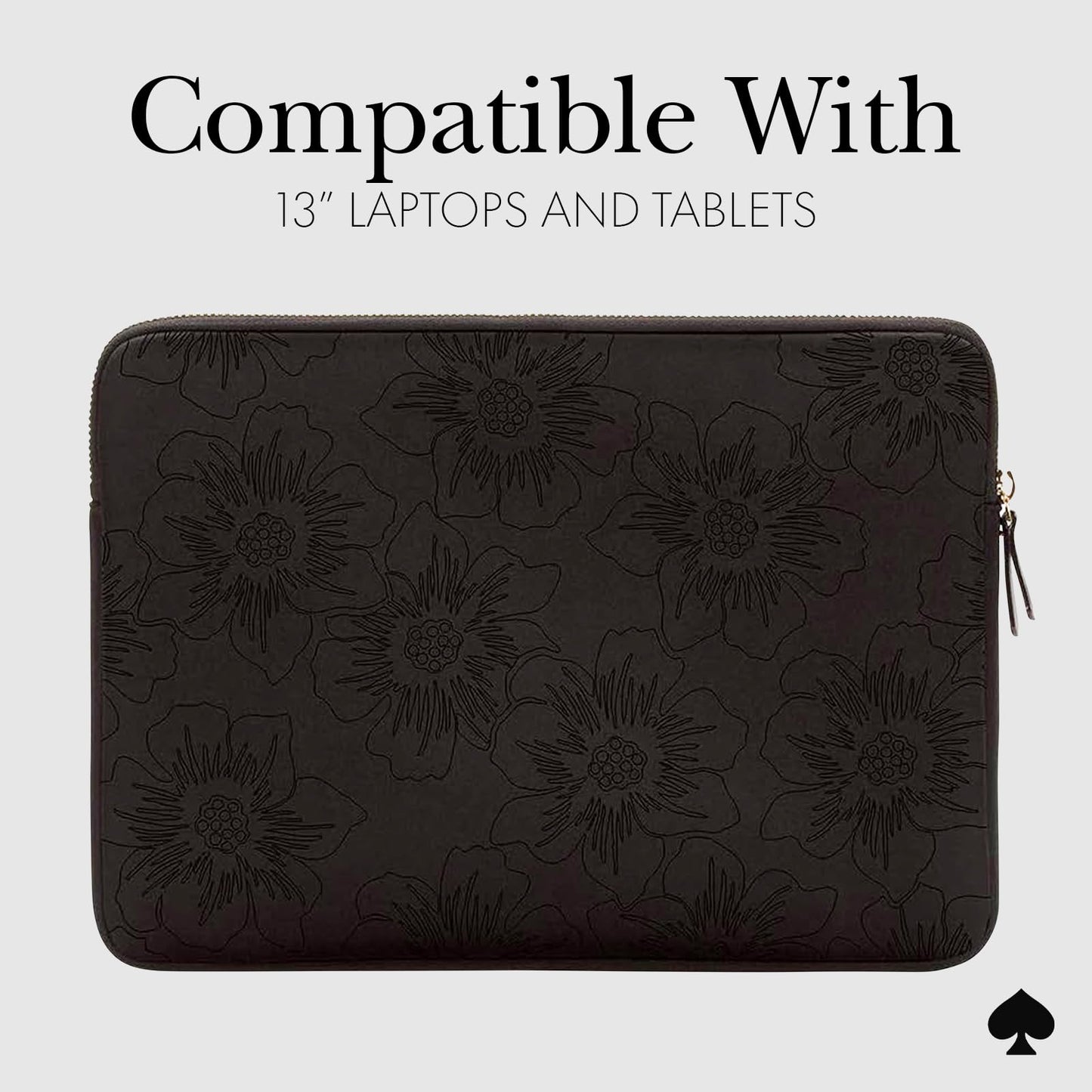 kate spade new york Slim Padded Laptop Sleeve 13 Inch - Reverse Hollyhock Matte - for 13 inch MacBook Pro M3 Max/M3 Pro/M3/M2 Max/M2 Pro/M2/M1 Max/M1 Pro/M1