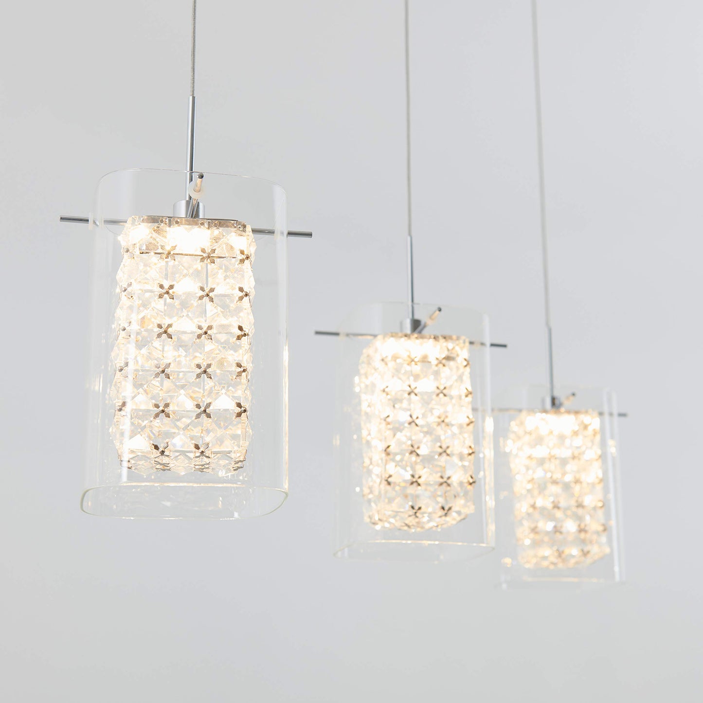 Artika Bubble Cube Pendant, 3-Light, Chrome