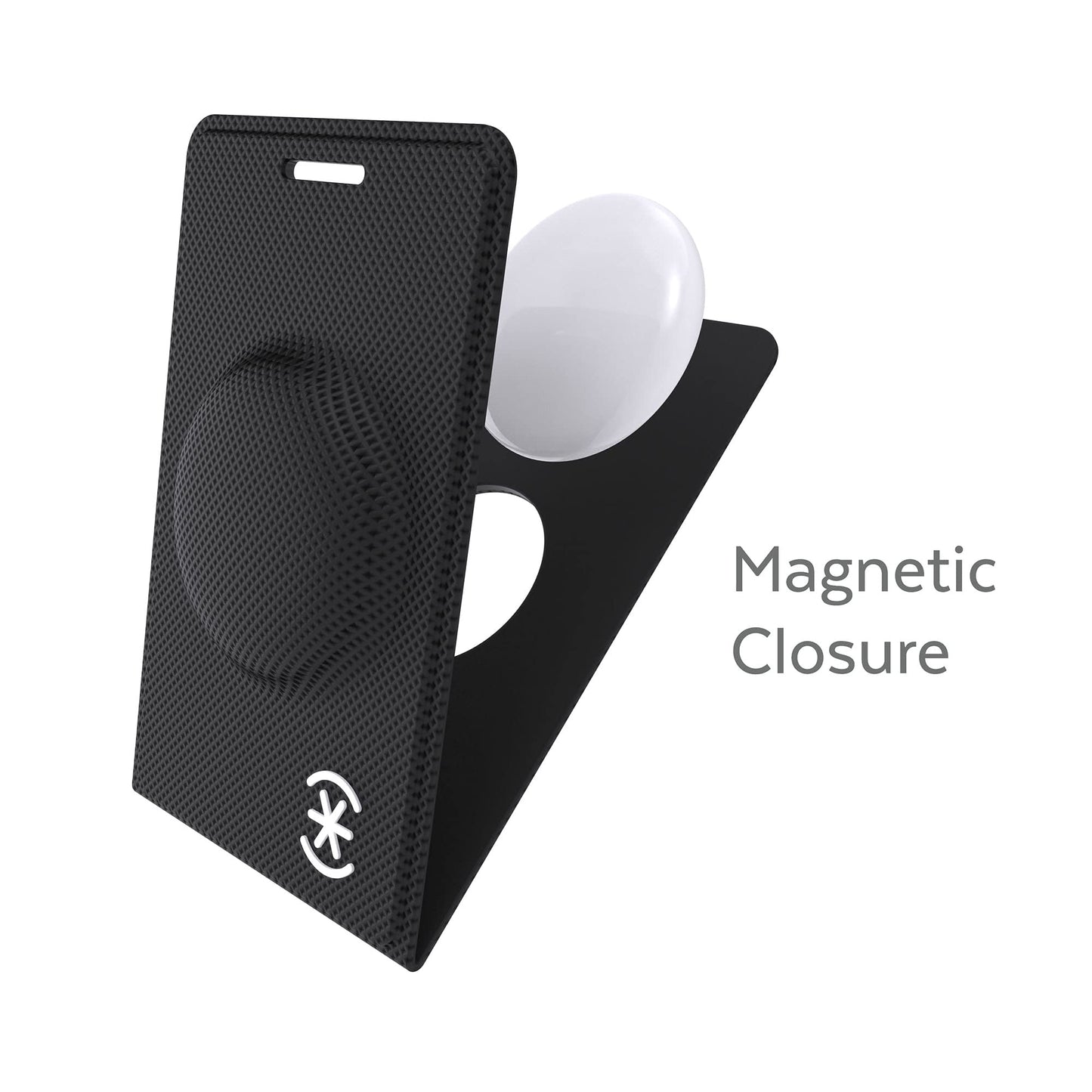 Speck Products Presidio Luggage Tag Pro Air Tag Holder, Black/Black/White