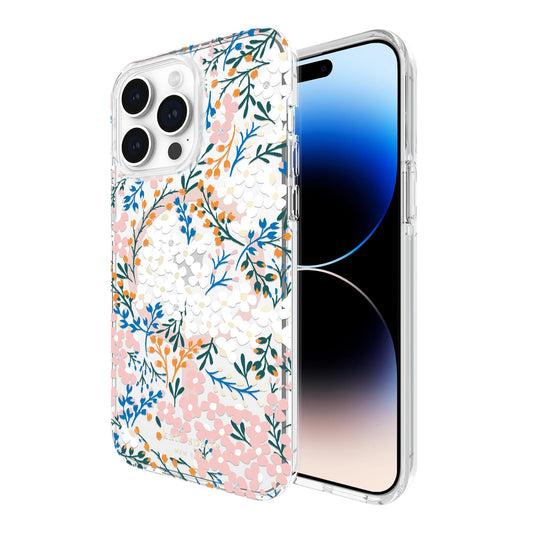 kate spade new york iPhone 14 Pro Max Case, Compatible with MagSafe - Multi Floral Rose and Pacific Green