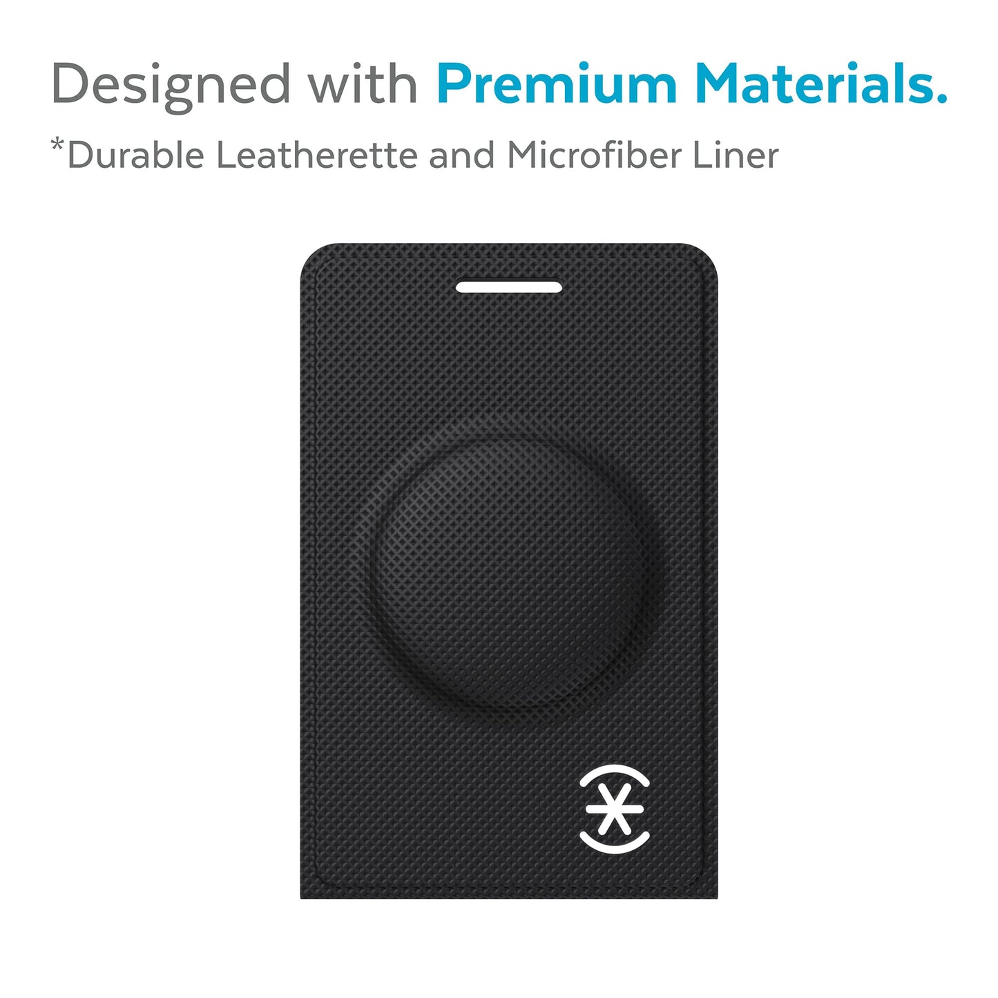 Speck Products Presidio Luggage Tag Pro Air Tag Holder, Black/Black/White