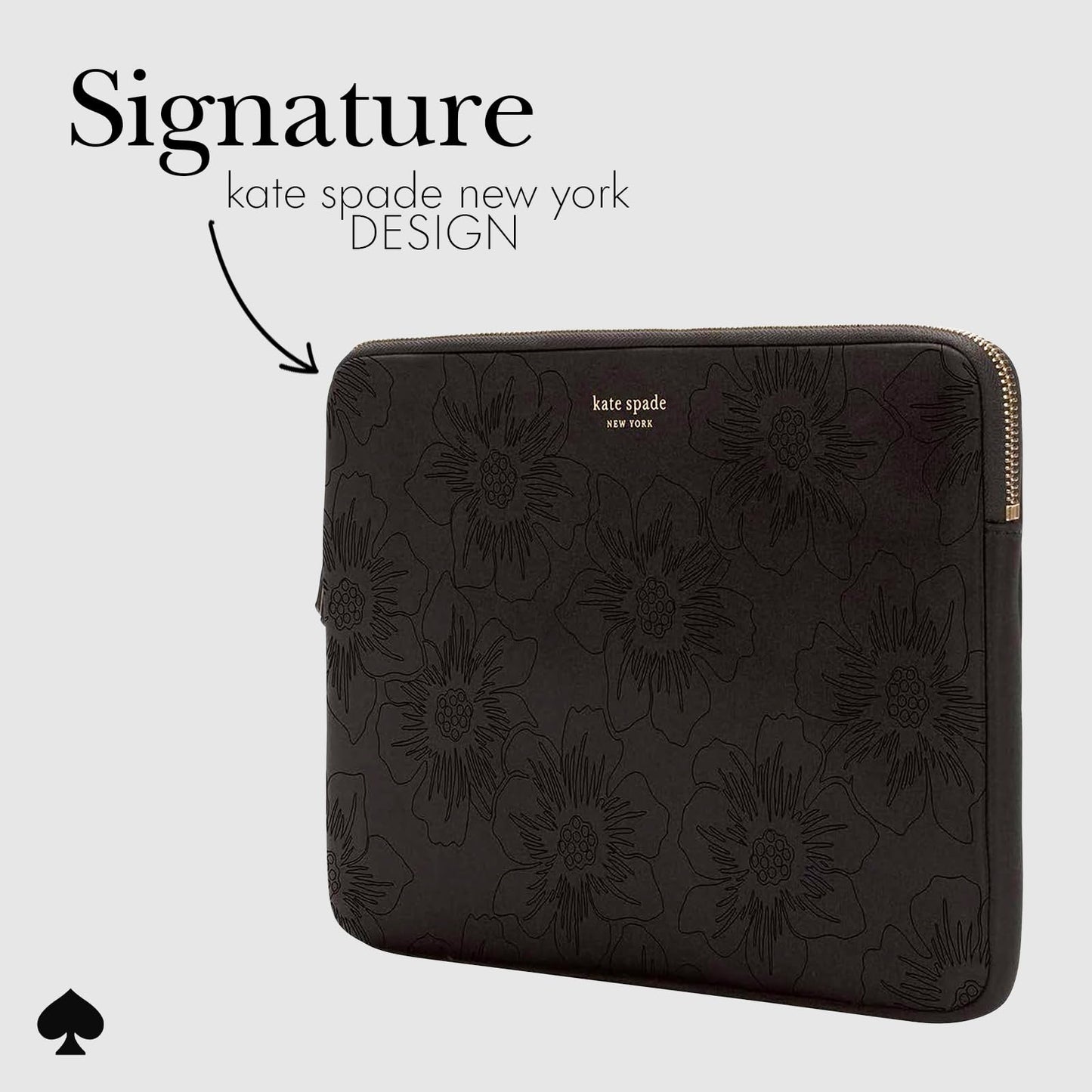 kate spade new york Slim Padded Laptop Sleeve 13 Inch - Reverse Hollyhock Matte - for 13 inch MacBook Pro M3 Max/M3 Pro/M3/M2 Max/M2 Pro/M2/M1 Max/M1 Pro/M1