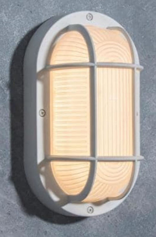 Coastal San Diego White Outdoor Integrated LED Bulkhead Wall Lantern
