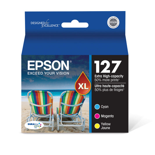 EPSON T127 DURABrite Ultra Ink Standard Capacity Color Combo Pack (T127520) for Select Epson Stylus and Workforce Printers, Cyan