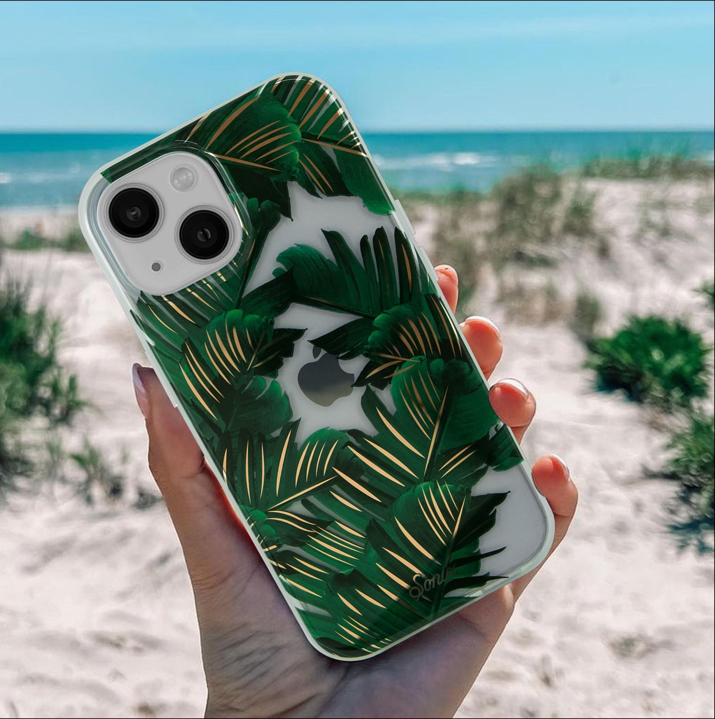 Sonix Case for iPhone 15 Plus/iPhone 14 Plus | Compatible with MagSafe | 10ft Drop Tested | Bahama Palm Leaves