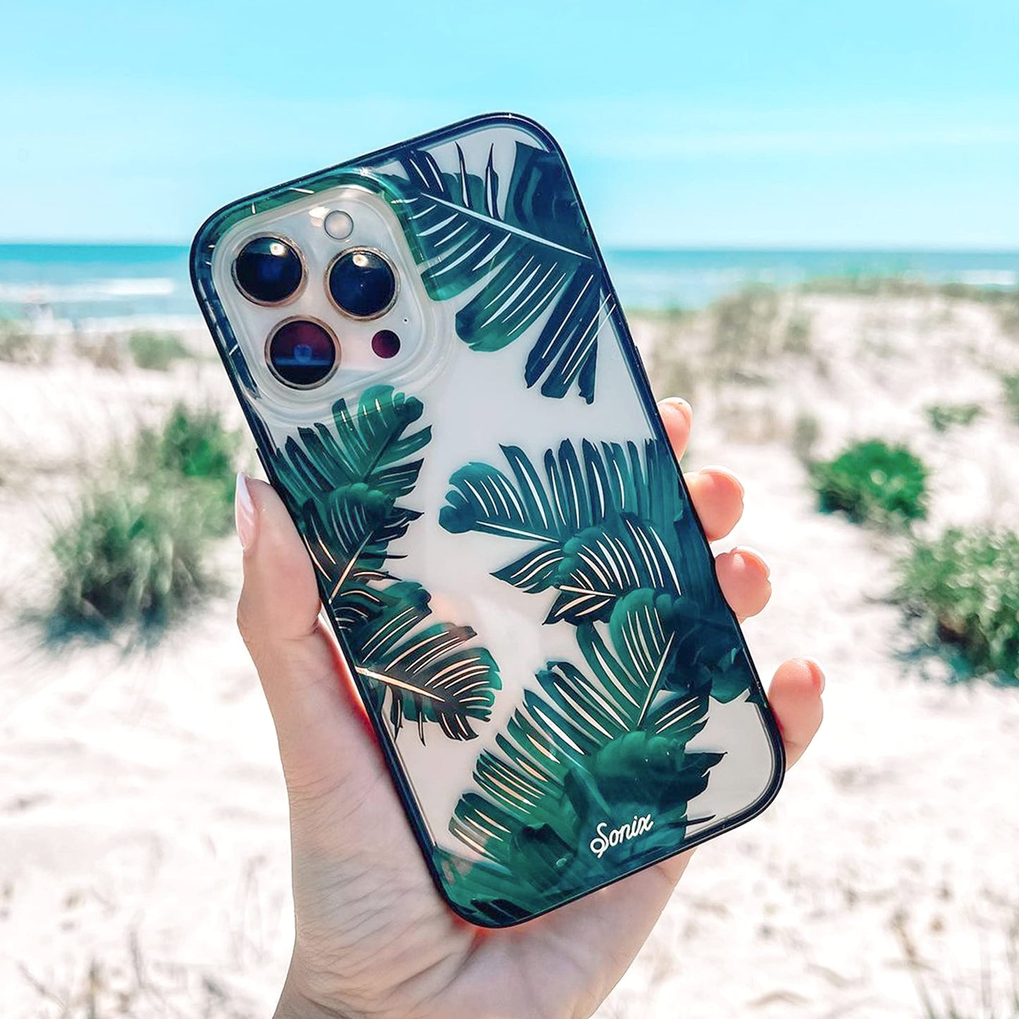 Sonix Phone Case for iPhone 13 Pro Max / 12 Pro Max | 10ft Drop Tested | Palm Leaf Print | Bahamas