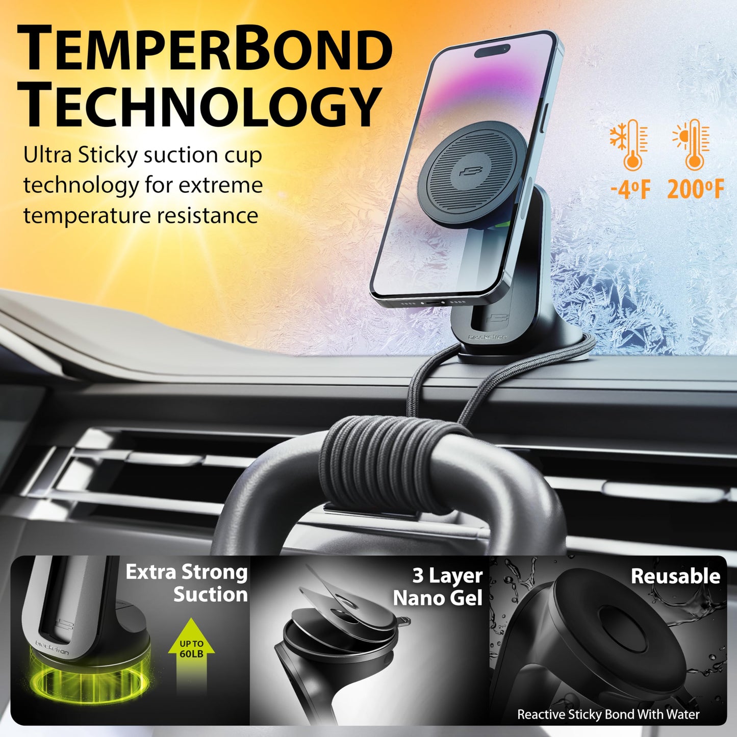 Bracketron MagAlign Compatible with Apple MagSafe and All Phones Magnetic Windshield Dashboard Cell Phone Mount for Car Home Office Cradle Grip Stand Desk Nightstand Cellphone Holder