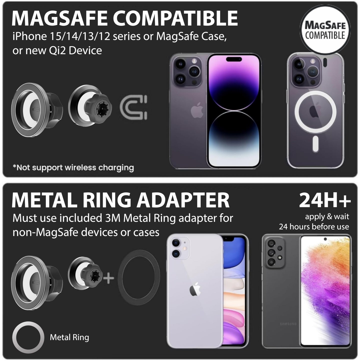 Bracketron MagAlign Compatible with Apple MagSafe and All Phones Magnetic Windshield Dashboard Cell Phone Mount for Car Home Office Cradle Grip Stand Desk Nightstand Cellphone Holder