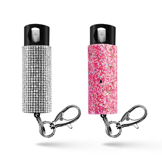 Guard Dog Security Bling It On Pepper Spray 2pk Glow-In-The-Dark 16' Distance White and Confetti