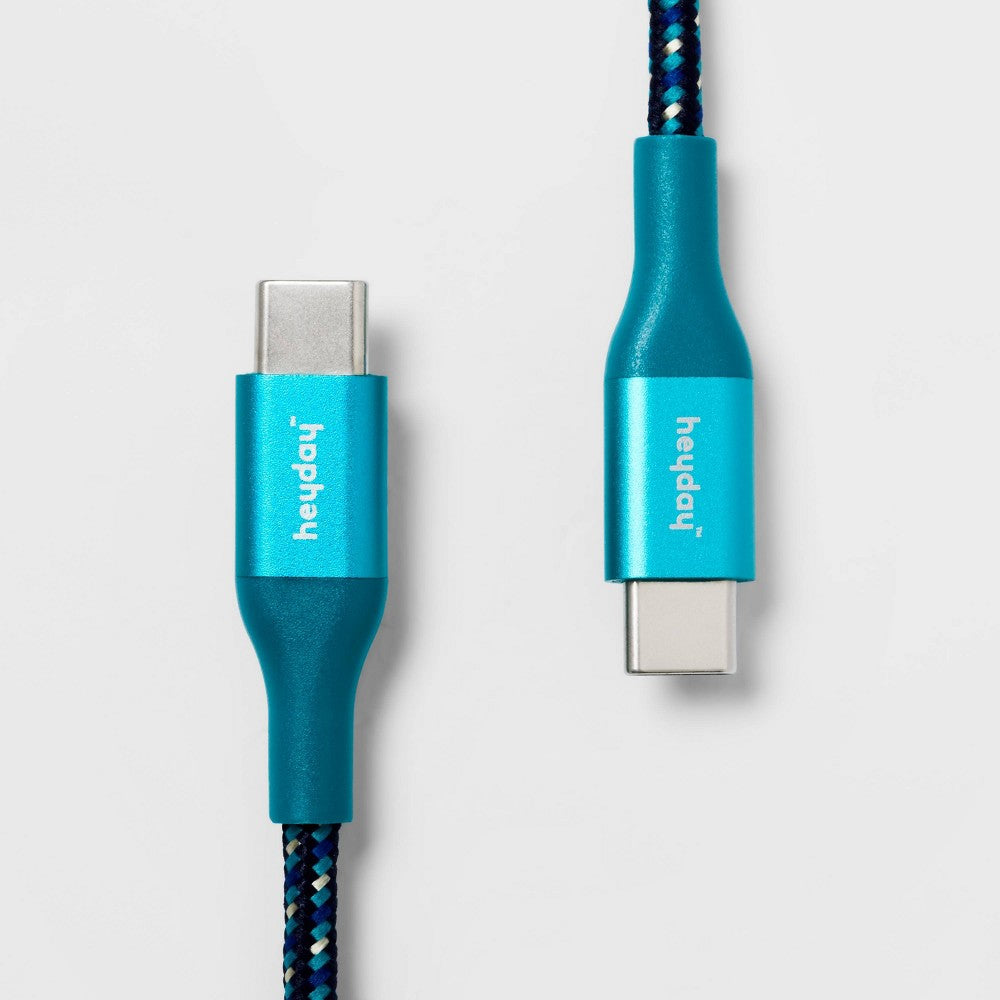 6' USB-C to USB-C Braided Cable - heyday™ Ocean Teal/Navy