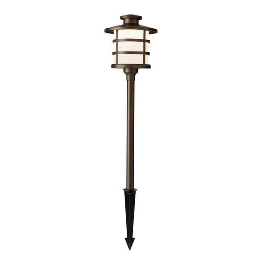 3-Watt Equivalent Low Voltage Brass LED Outdoor Landscape Path Light with Waterproof Coating (1-Pack)