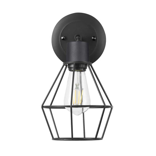 Hampton Bay 1-Light Matte Black Wall Sconce