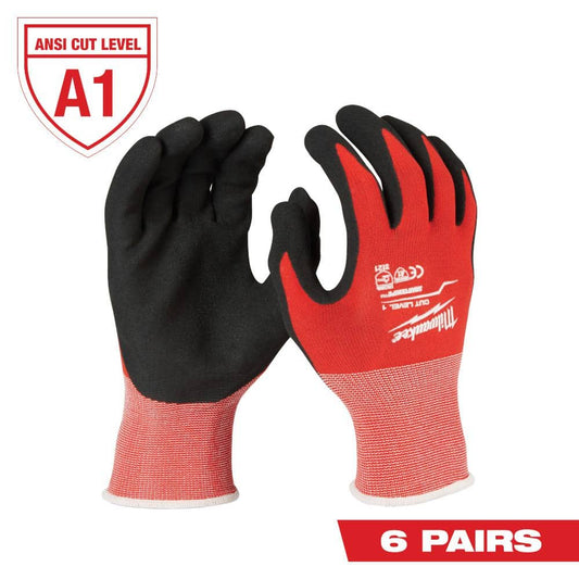 X-Large Red Nitrile Level 1 Cut Resistant Dipped Work Gloves (6-Pack)