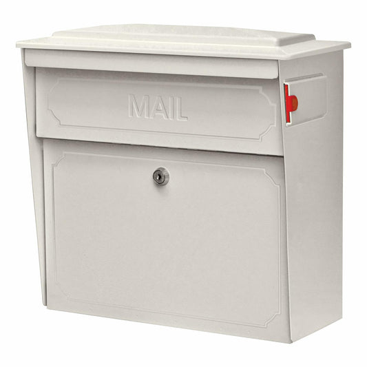 Mail Boss 7173 Townhouse Locking Security Wall Mount Mailbox, Cream White