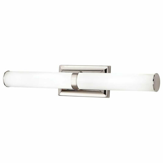 23-Watt Polished Nickel Integrated LED Bath Light with Tube Etched Glass