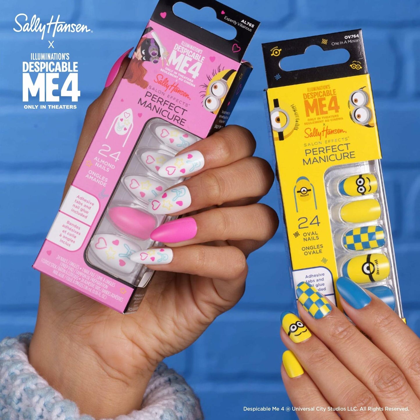 Sally Hansen Minion False Nail Tips, 24 Ct, Pack of 2