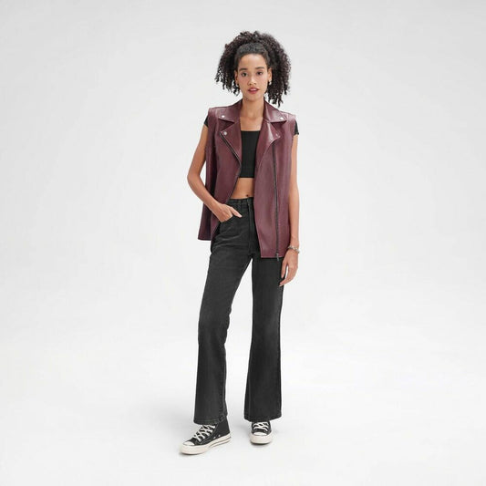 Women's Faux Leather Jacket - Wild Fable™ Berry Red M