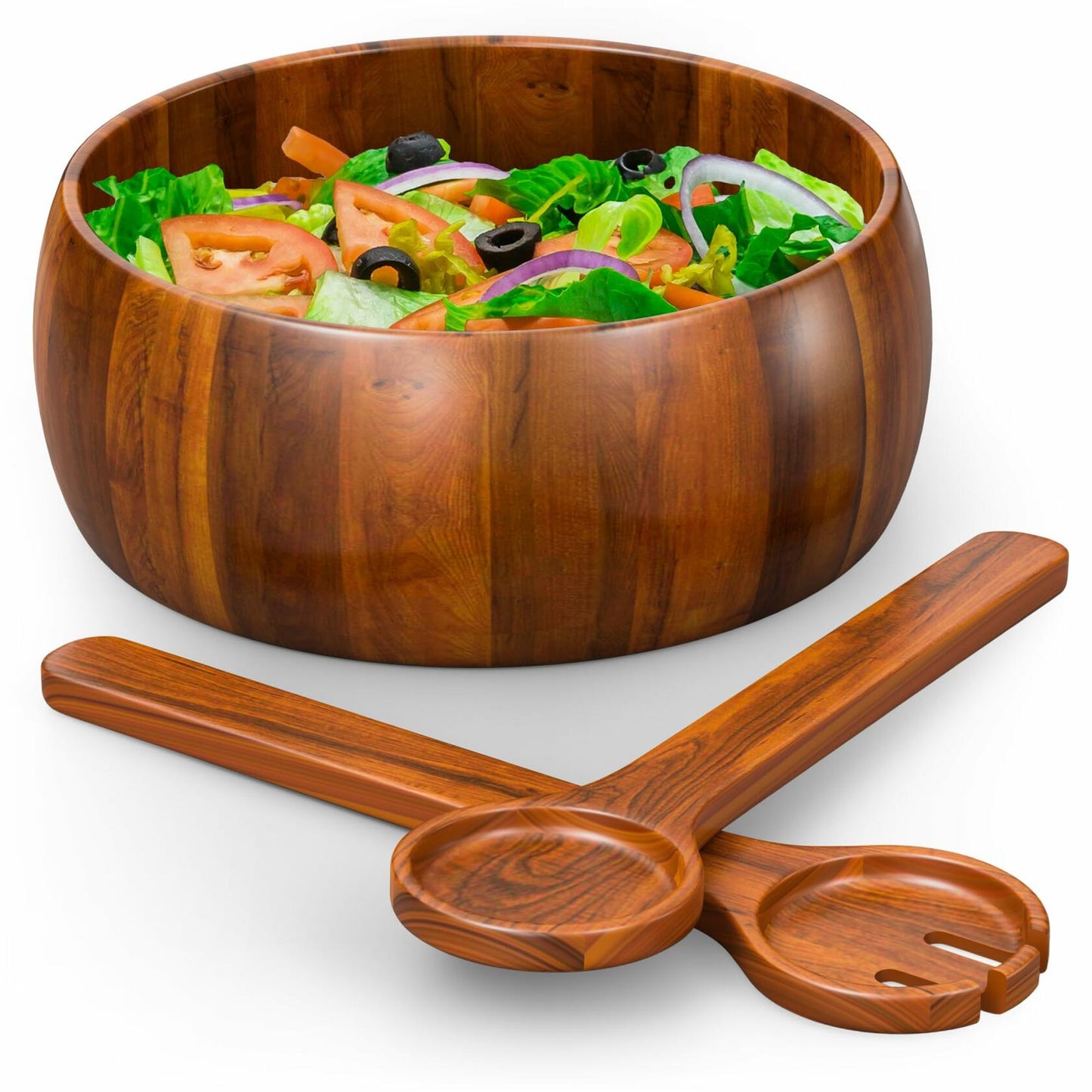 Gibson Home Laroda Acacia Wood Salad Bowl Set
